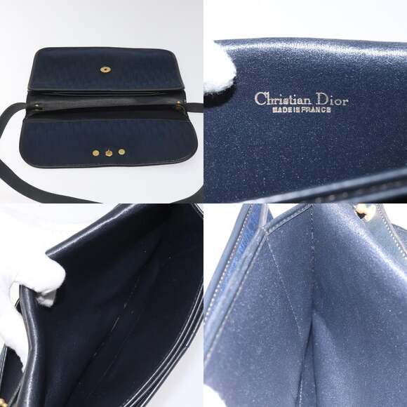 DIOR Trotter Canvas Shoulder Bag Navy - Picture 12 of 13